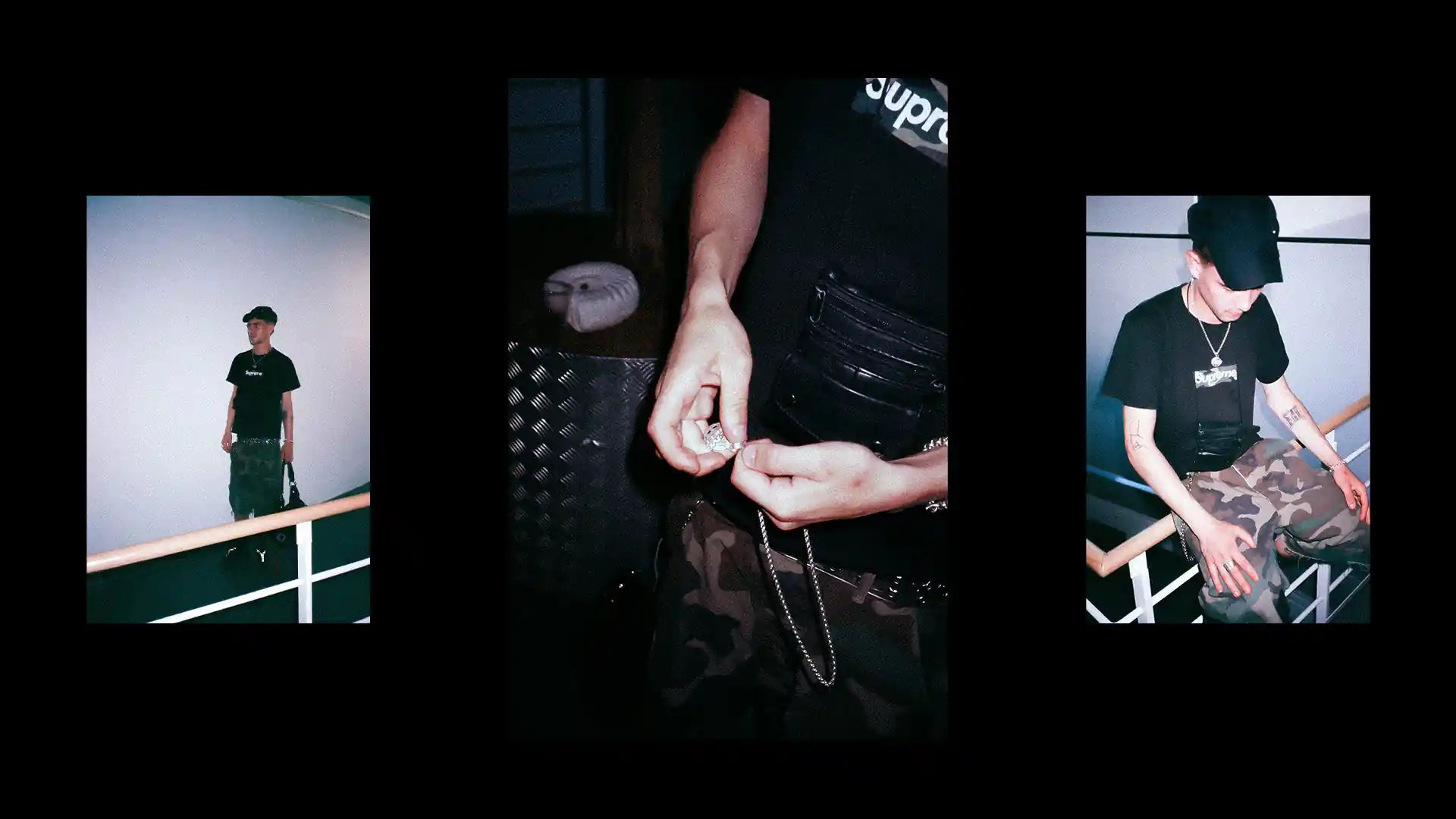 massive gliederkette mit logo-anhänger und ring, angefertigt für dj source aus hamburg. hochwertiger silberschmuck im streetwear-stil, inspiriert von der clubkultur und detroit techno.